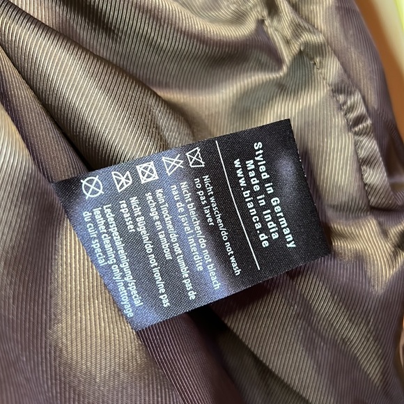 Bianca. Leather Blazer Drk Tan/ light Brown 14 - Picture 9 of 9